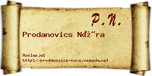 Prodanovics Nóra névjegykártya