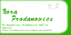 nora prodanovics business card